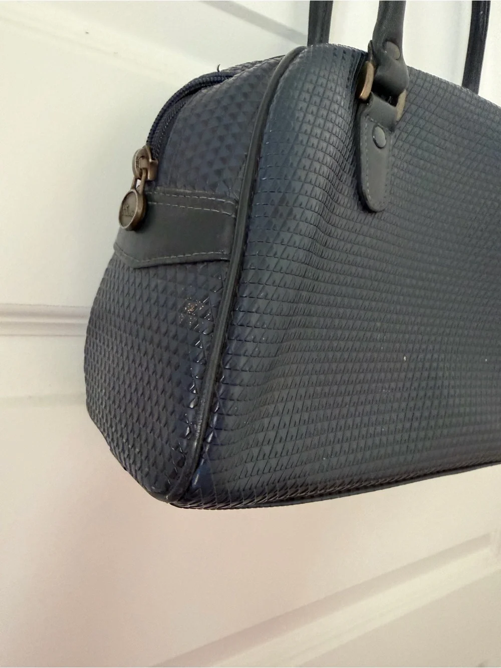 Liz Claiborne Vintage Navy and Black Dome Satchel